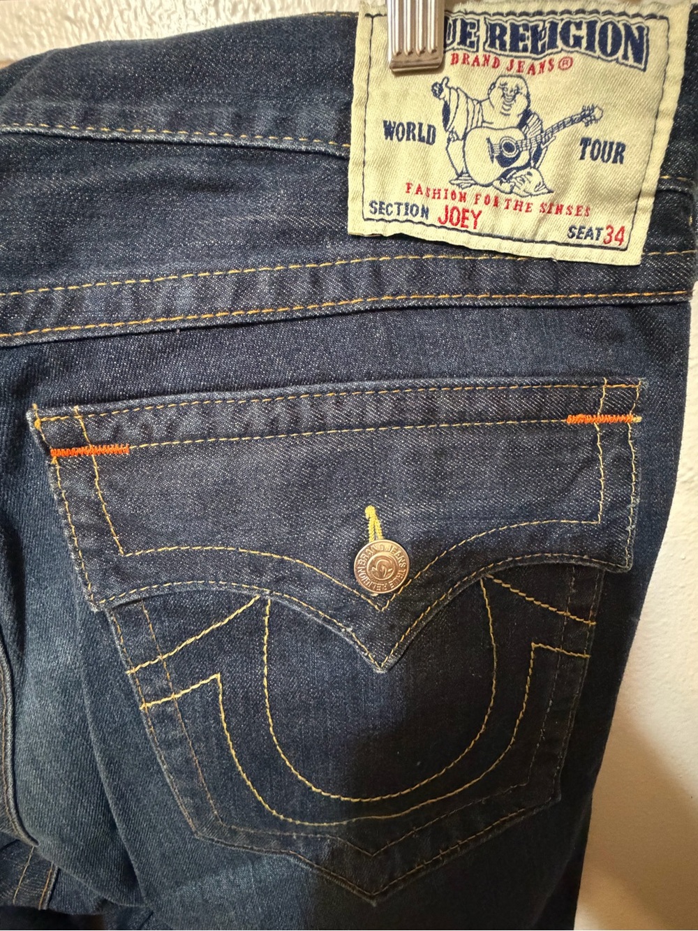 VINTAGE True Religion MADE IN USA 38x34 Joey Bootcut Jeans Men Blue Medium Wash